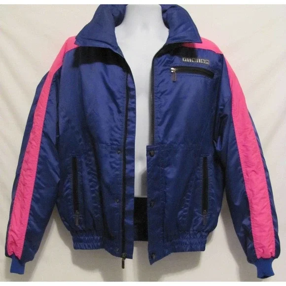 Vintage Slalom Purple Hot Pink Ski Snowboarding Jacket Coat Mens Large L Made US